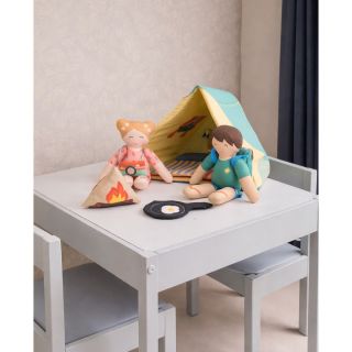 Cotton fabric Lets go camping PANEL digital print