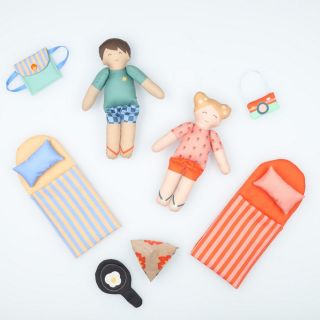 Cotton fabric Lets go camping PANEL digital print