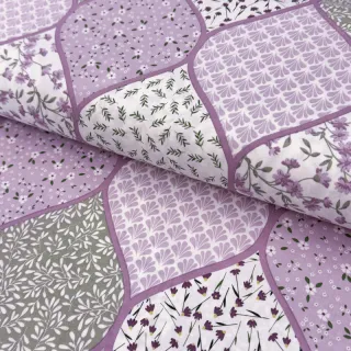 Cotton fabric Flowers patchwork lilac