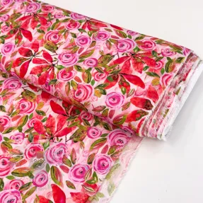 Viscose RAYON POPLIN Printed Rosie design A