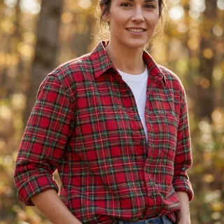 Cotton fabric LIGHT FLANNEL Check design G