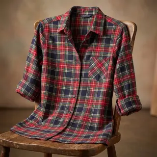 Cotton fabric LIGHT FLANNEL Check design C