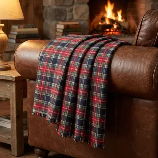 Cotton fabric LIGHT FLANNEL Check design C