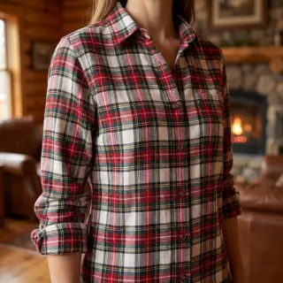 Cotton fabric LIGHT FLANNEL Check design D