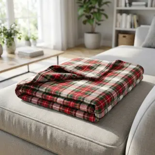 Cotton fabric LIGHT FLANNEL Check design D