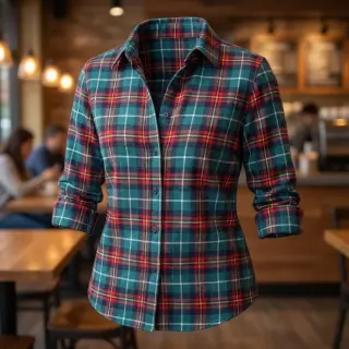 Cotton fabric LIGHT FLANNEL Check design E