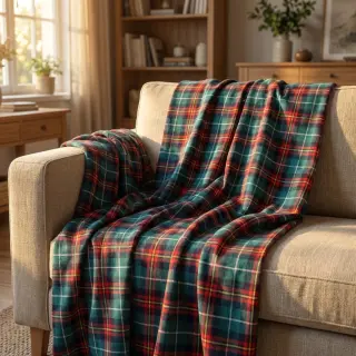 Cotton fabric LIGHT FLANNEL Check design E
