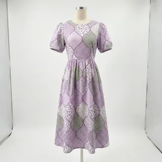 Cotton fabric Flowers patchwork lilac