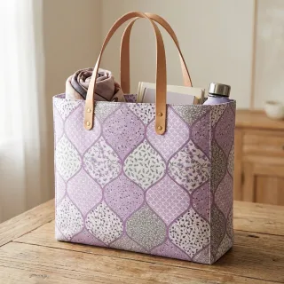 Cotton fabric Flowers patchwork lilac