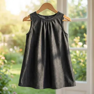 Cotton fabric JEANS Chambre black