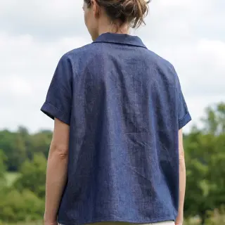 Cotton fabric JEANS Chambre dark blue