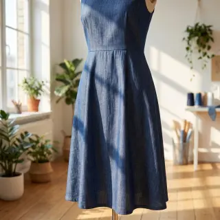 Cotton fabric JEANS Chambre dark blue