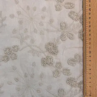 Cotton fabric EMBROIDERY Catchy leaves beige