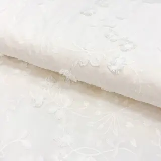 Cotton fabric EMBROIDERY Catchy leaves off white