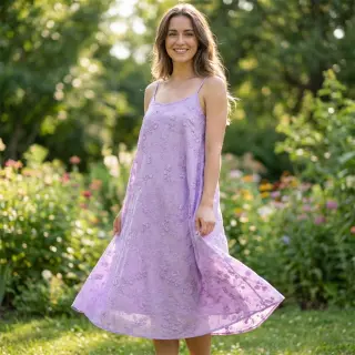 Cotton fabric EMBROIDERY Catchy leaves purple