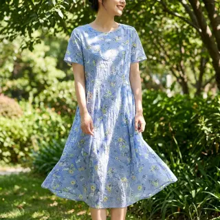 Cotton fabric with a blend Burny lovely blue