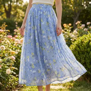 Cotton fabric with a blend Burny lovely blue