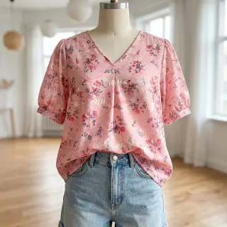 Cotton fabric with a blend Burny lovely pink