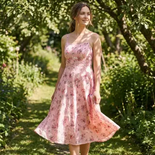 Cotton fabric with a blend Burny lovely pink