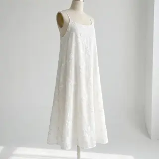 Cotton fabric EMBROIDERY Catchy leaves off white