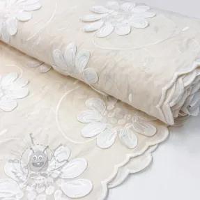 Cotton fabric EMBROIDERY Bellagio cream