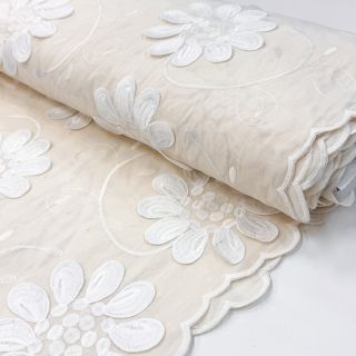 Cotton fabric EMBROIDERY Bellagio cream