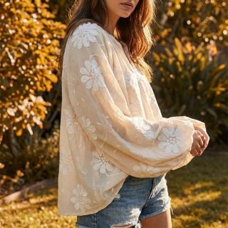 Cotton fabric EMBROIDERY Bellagio cream