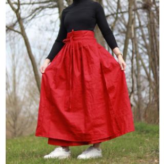 Linen enzyme washed dark red