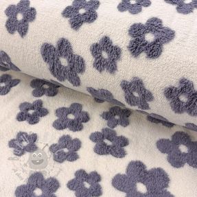 Coat fabric TEDDY Flower power lavender