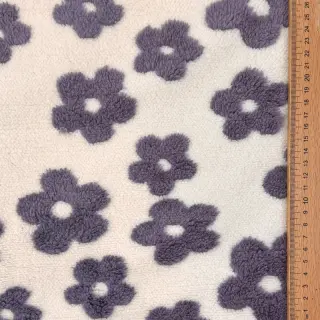 Coat fabric TEDDY Flower power lavender