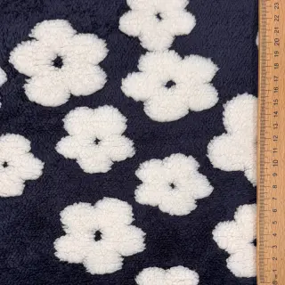 Coat fabric TEDDY Flower power off white