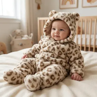 Coat fabric TEDDY Panthera light brown