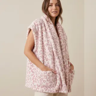 Coat fabric TEDDY Panthera old pink