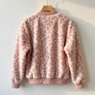 Coat fabric TEDDY Panthera old pink