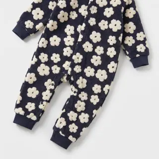 Coat fabric TEDDY Flower power off white