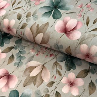 Jersey VISCOSE LYCRA HEAVY Classic flowers design C