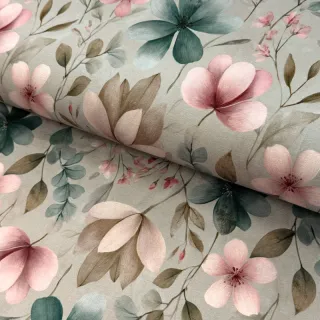 Jersey VISCOSE LYCRA HEAVY Classic flowers design C