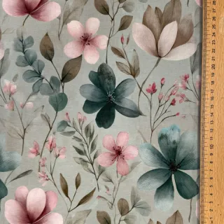Jersey VISCOSE LYCRA HEAVY Classic flowers design C
