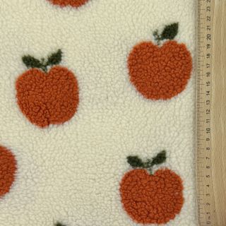 Coat fabric TEDDY JACQUARD Apples