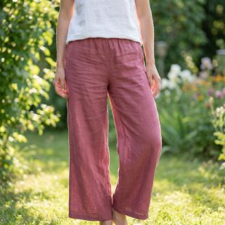 Linen SORONA aubergine