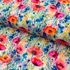 Linen viscose Bright and bold design C