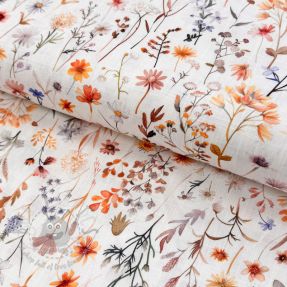 Linen viscose Flower sea design B