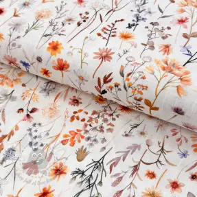 Linen viscose Flower sea design B