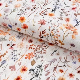 Linen viscose Flower sea design B