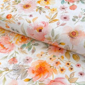 Linen viscose Floral design A