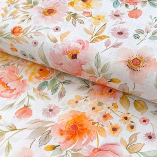 Linen viscose Floral design A