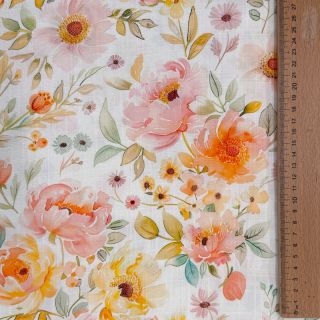 Linen viscose Floral design A
