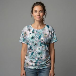 Jersey VISCOSE LYCRA HEAVY Classic flowers design B