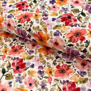 Linen viscose Floral design B