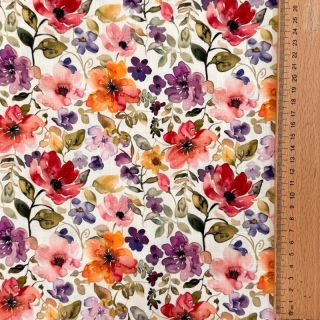 Linen viscose Floral design B